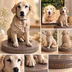 Kişiye Özel Fotoğraftan 3D Köpek Heykeli | El Boyamalı Poodle Figürü | İsimli Kaideli Pet Hediyesi