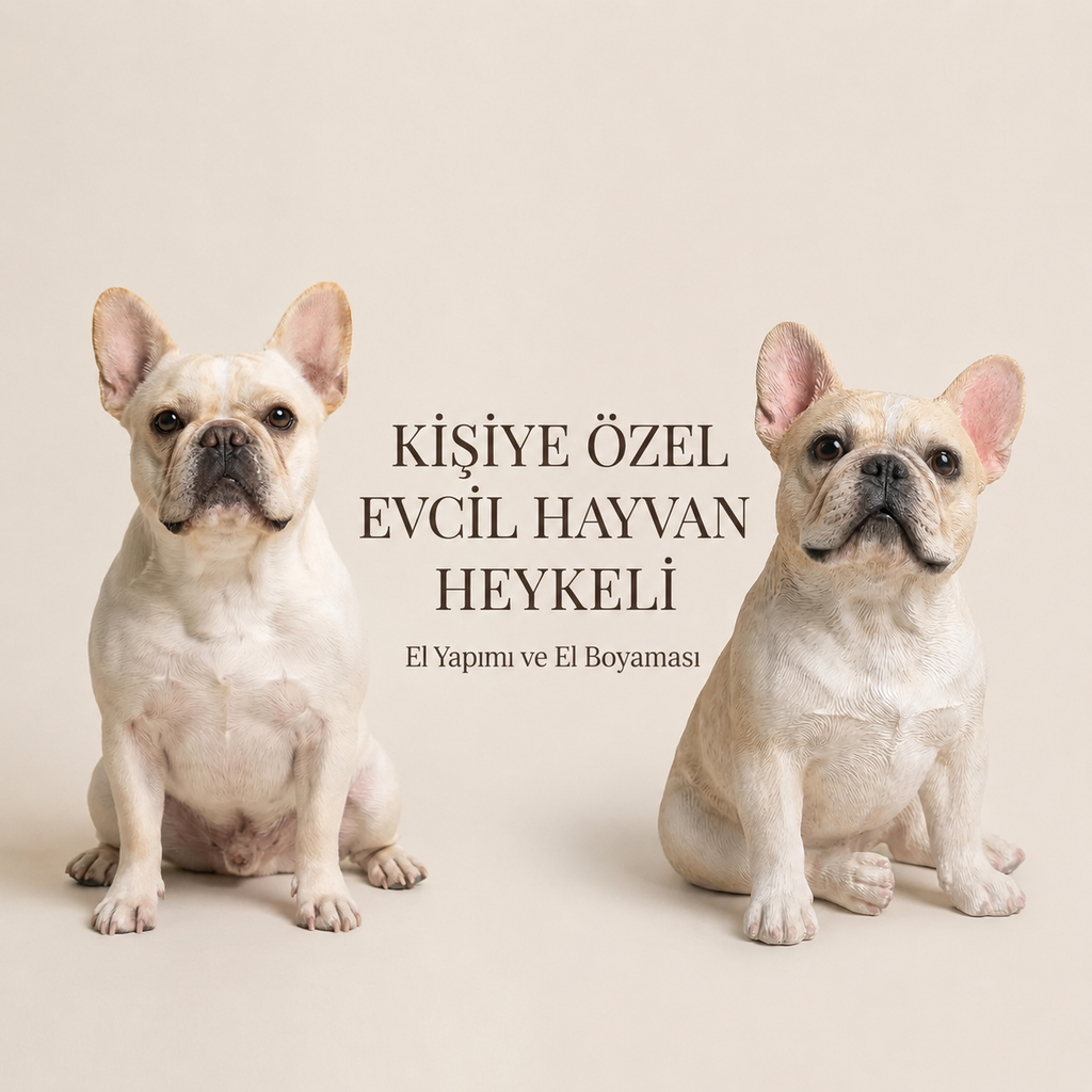 Kişiye Özel Fotoğraftan 3D Köpek Heykeli | El Boyamalı Poodle Figürü | İsimli Kaideli Pet Hediyesi